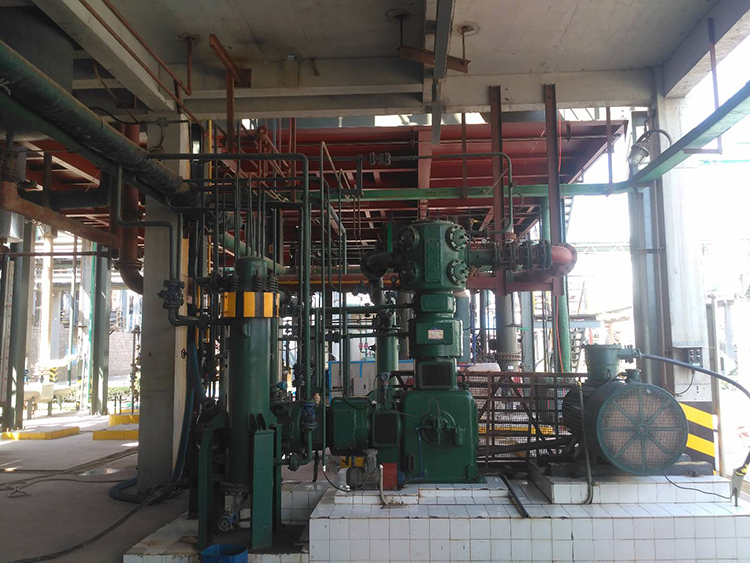 全國(guó)首臺(tái)套大排量往復(fù)式中高壓氯化氫壓縮機(jī)，用于液化氯化氫氣體。